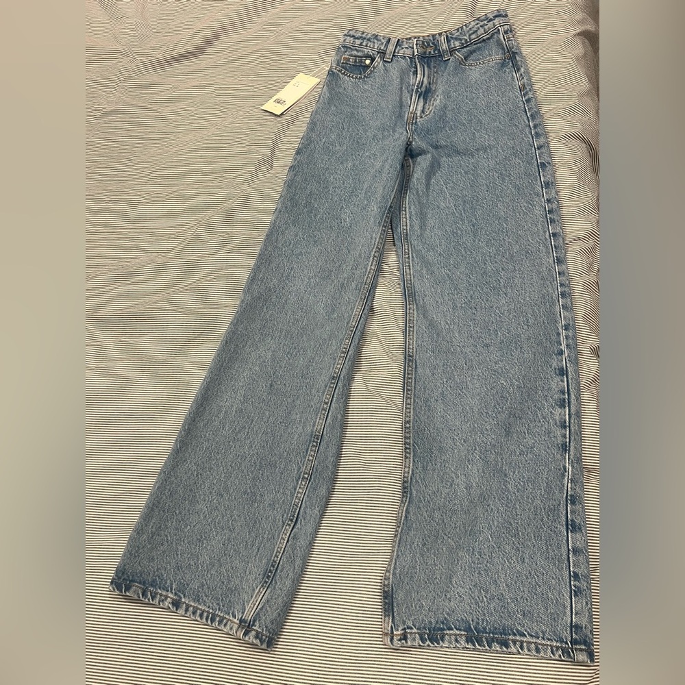 H&M Blue Flare Wide Leg Jeans